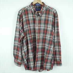 Pendleton Large Button Down Shirt Wool Plaid Heritage Dad‎ Outdoors Normcore